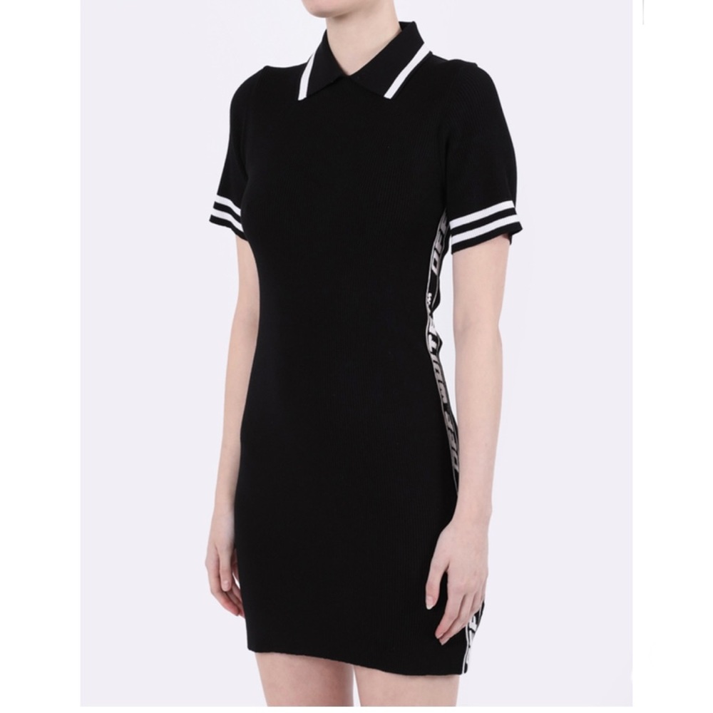 OFF-WHITE black jersey polo dress size 6